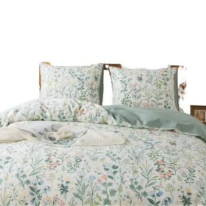 4 Piece High Quality 100% Cotton Fabric Bedding Set Printed Flat Bed Sheet by Factory Supplier