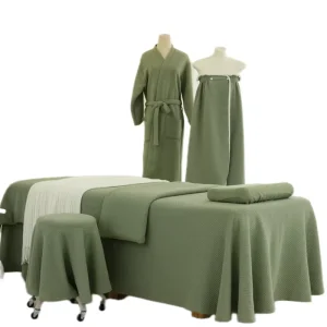 4 Piece Spa Beauty Bed Cover Massage Table Sheet Set Massage Hotel Face Table Linen Set Bed Skirt Valance Sheet