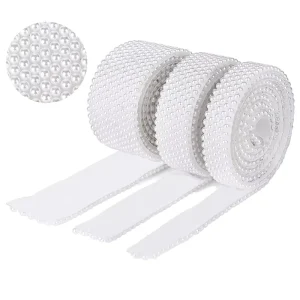 4 Size Per Bag White Mixed Rhinestone Beads Self adhesive Fringe Trim Applique for Wedding Shoes Garment Craft