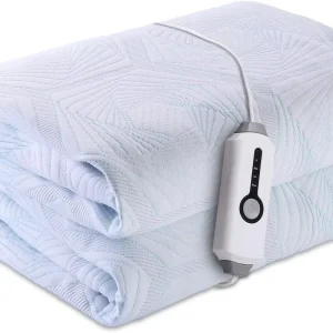 4 Temperature Settings Electric Heating Blanket Soft Skin Friendly with Overheat Protection Detachable Machine Washable for Bed