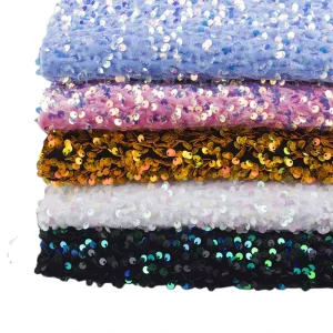 4 Way Stretchable Stretch Sequin Fabric Tela De Lentejuelas De Terciopelo Price Velvet Sequin Embroidery Fabric