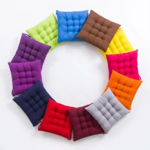 40*40cm Seat Cushion with Ties for Indoor Outdoor Use Custom Logo Square Cotton Office Home Seat Cushion