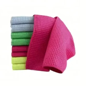 40*40cm Waffle Weave Microfiber Towel Super Absorbent Dust-free Kitchen Cleaning Cloth Overlock Cleaning Towel