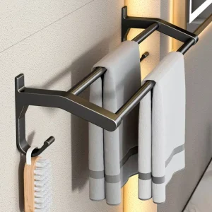 40/50/60/70 CM Simple Wall Mounted Double Towel Rack Holder Practical Bathroom Storage Rack For Home And Hotel