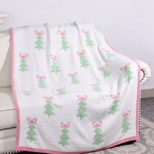 40*60 100% Polyester Custom Decoration Rectangular Knitted Throw Blanket for Four Seasons