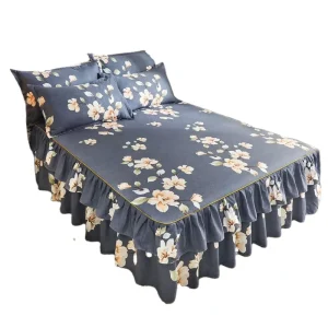 40 Design Double Layer Bedspread Set Bilateral Floral Printed Bedsheet and Pillowcase for Full King Size Bedroom Use