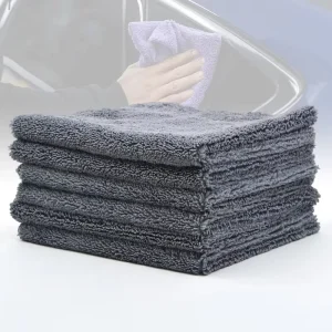 400gsm Microfiber Car Drying Towel Long and Short Pile Microfiber Towel 40*40cm Car Detailing Cleaning Towel Gray