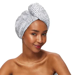 400gsm Microfiber Polka Dot Hair Towel Wrap Quick Dry for Curly Hair Wet Hair Drying Women’s Hair Turban
