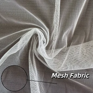 40D White 20gsm Net Hexagonal Breathable and Quick Drying 100% Polyester Mesh Fabric for Clothing Skirts Silk Soft Tulle Fabric