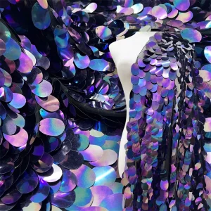 40mm Big Sequin Mesh Fabric Shiny Sequin Fabric for Wedding Dress, Evening Gown, Backdrop Decoration