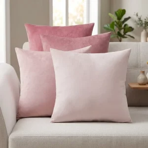 40×40 Pink Velvet Cushion Nordic Style Soft Degraded Effect Outdoor Garden Lounge Sofa Bed Reading