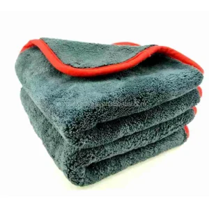 40x40cm 1200 GSM Double sided Coral Fleece Microfiber Car Drying Towel with Overlocked Edges Eco Friendly