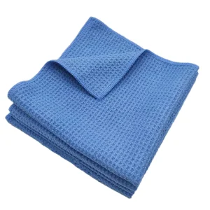 40x40cm 450GSM Blue Colour Absorbent Quick dry Microfiber Waffle Towel for Car Glass Wiping