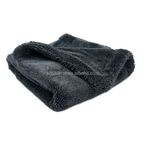 40x60cm 1200 Gsm Dual Twist Loop Twisted Pile Ultra Thick Edgeless Microfiber Car Drying Towel for Auto Detailing Car Care Wash