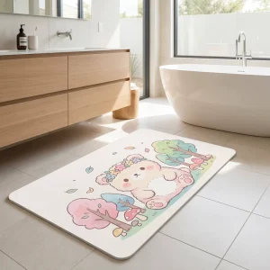 40x60cm Polyester Animal Print Cushioned Washable Waterproof Non Slip Home & Hotel Bathroom Door Mat Rug