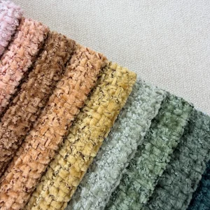 430GSM Durable Chenille Couch Cloth Solid Woven Material with Stain Resistant for Villa Decor