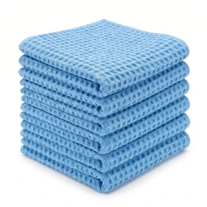 450GSM Microfiber Waffle Towel 40x40cm Absorbent Lint Free Quick Dry Streakless Glass Kitchen Car Cleaning Cloth