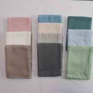 45x 65 cm 100% Cotton Commercial Kitchen Towels Blank Waffle Tea Towel for Holiday Decoration in 10 Colors