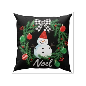 45x45cm Customizable Linen Plush Throw Pillowcase with Floral & Geometric Patterns for Home Christmas Decor
