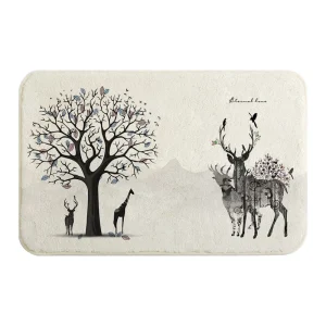 45x75cm Faux Cashmere Bath Mat Ultra Soft Thick Nordic Design Non-Slip Absorbent Machine Washable Floor Mat for Home Hotel Decor