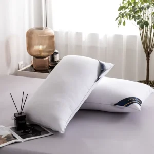 48*74cm White Modern Bed Pillow for Adults Solid Pattern Neck Support Massage Sleeping for Hotels