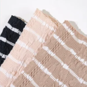 48% Cotton 31% Polyester 21% Metallic Yarn Dyed Stretch Knit Jacquard Fabric for Sport Yoga Clothes