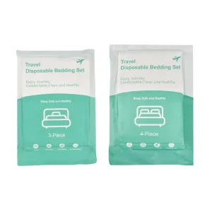 4PCS Eco Friendly Organic Disposable Bed Sheets Travel Sheets Hotel Bed Travel Bedding Cover Portable Sheet Cover Pillowcase