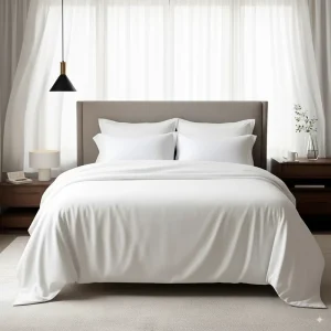 4PCS Polyester 2Pillowcases Fitted Bedsheet Flat Sheets Microfiber Bedding Sets Collections