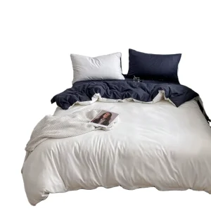 4PCS Ultra Soft Bedding Solid Comforter Cover With Fitted Sheet Microfiber Duvet Cover Set