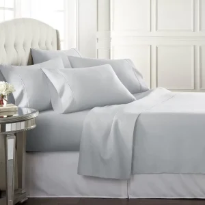 4Pcs 100% Cotton Bedding Set Bedsheet Fitted Sheet Pillowcase Polyester Filling 200TC Soft for Europe America Export