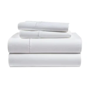 4Pcs 100% Cotton Luxury Hotel Bedding Set Flat Fitted Sheet With 2 Pillow Case Bed Sheets