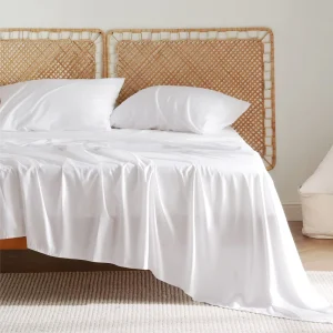 4Pcs Organic Fiber Bedding Sheets Set Breathable Ultra Soft Cool Flat Sheet Hotel Use 100% Bamboo Fiber Sheet Set