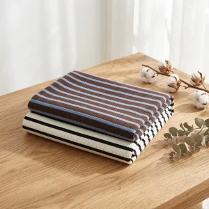 4X2 Rib Fabric Made of Cotton 32s Ne 1 Yarn + 30D Knitted Fabric for Casual Clothes Cotton Fabric 250GSM Colored Rib