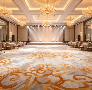 4m Broadloom Jacquard Hotel Carpet Textile Back Nylon Anti Slip Fire Resistant Fit out Company Banquet Hall Corridor