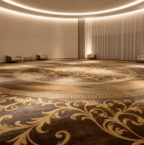 4m Custom Tufted Hotel Floor Carpet Fabric Back Nylon Heavy Traffic Hotel FF&E Supplier Banquet Hall Interior Passage