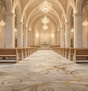 4m Hotel Custom Jacquard Wall Carpet Fabric Back Nylon Fire Resistant Durable Guest Room Lobby Floor