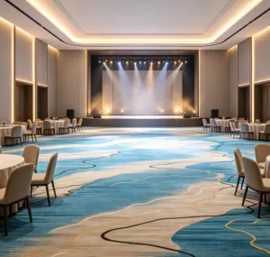 4m Jacquard Broadloom Commercial Hotel Carpet Felt Back Nylon Fire Resistant Hotel FF&E Supplier Banquet Hall Corridor