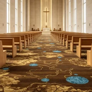4m Wall to Wall Jacquard Hotel Carpet Woven Back Nylon Anti Slip Fire Resistant Fit out Company Guest Room Banquet Lobby Space