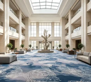 4m Wide Hotel Jacquard Broadloom Carpet Action Back Nylon Anti Slip OEM ODM Custom Lobby Banquet Corridor