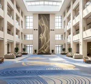 4m Wide Jacquard Broadloom Hotel Carpet Textile Back Nylon Stain Resistant Interior Contractor Guest Room Corridor
