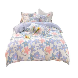 4pcs 100% Cotton Print Softer Fabric Bed Sheet Collections Luxury Bedding Set