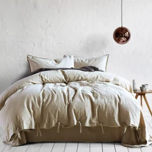 4pcs 400tc French Linen Bedding Set With Stitching 100% Linen Flax Sheets for Home Bedding