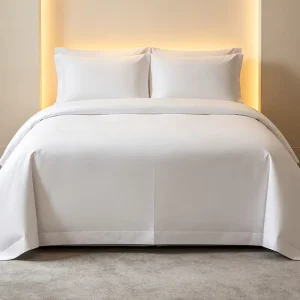 4pcs Bedding Set 100% Cotton Solid Pure Color Breathable Pilling Resistant for Hotel Hospitality