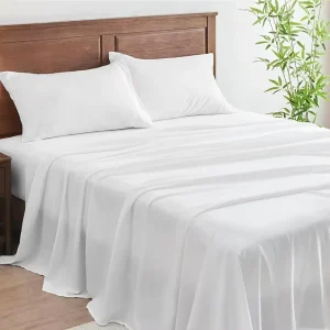 4pcs Cooling Flat Bed Set Lyocell Fiber Eucalyptus Lyocell Sheet Set Drop Shipping Bamboo Top Sheet Silky Pillowcase