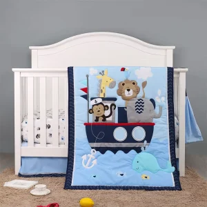 4pcs Home Goods Kind Bedding Set for Baby Crib Use
