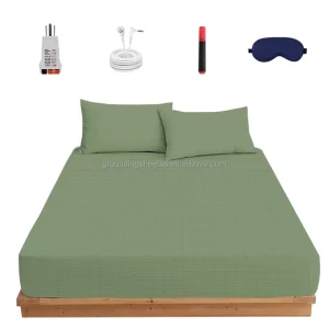 5% Pure Silver 95% Cotton Grounded Conductive Bed Sheets Plain Style for Better Sleep Earth-Connected Bedding Fitted Sheet