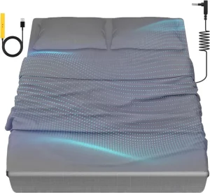 5% Pure Silver Fiber 95% Organic Cotton Grounding Bed Sheet Medium Size Double Bed Soft Earthing Grounding Bed Sheet Gray