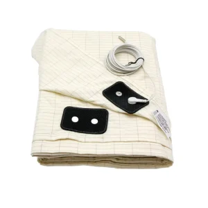 5% Silver 95% Cotton Conductive Grounding Mat Cover for Earthing Half Sheet Bed Sheet Grounding Cord Flat Sheet for Better Sleep