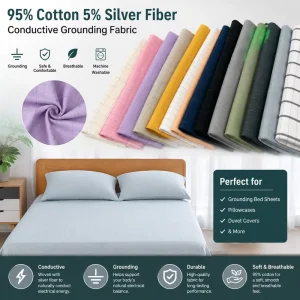 5% Silver Fiber 95% Cotton Anti Bacterial Anti Static Silver Conductive Fabric Grounding Fabric for Home Bedding & Pillows