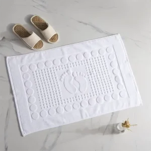 5 Star Hotel 100% Cotton 50x80cm Plain Weave Non Slip Hotel Bath Mat for Hotel Spa Shower Bathroom Floor Mat
